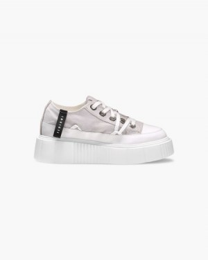 Sapatos Lona INUIKII Matilda Lona Low Old Light-Grey Portugal | 814059IVL