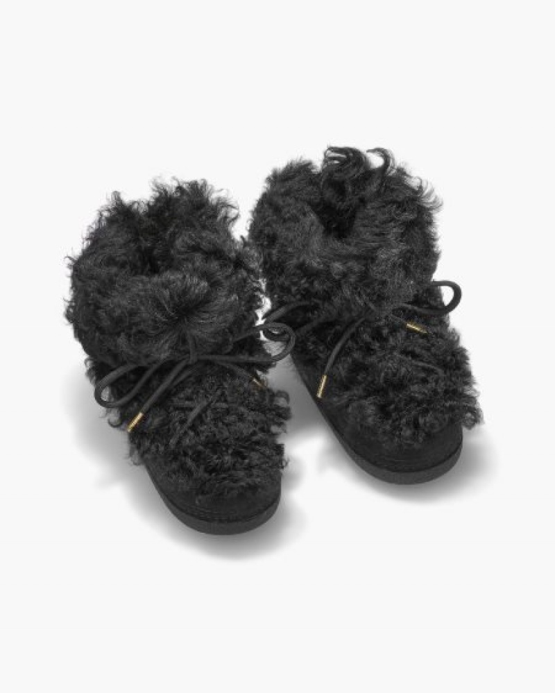 Botas de Inverno INUIKII Long Curly Pretas Portugal | 168254HZF