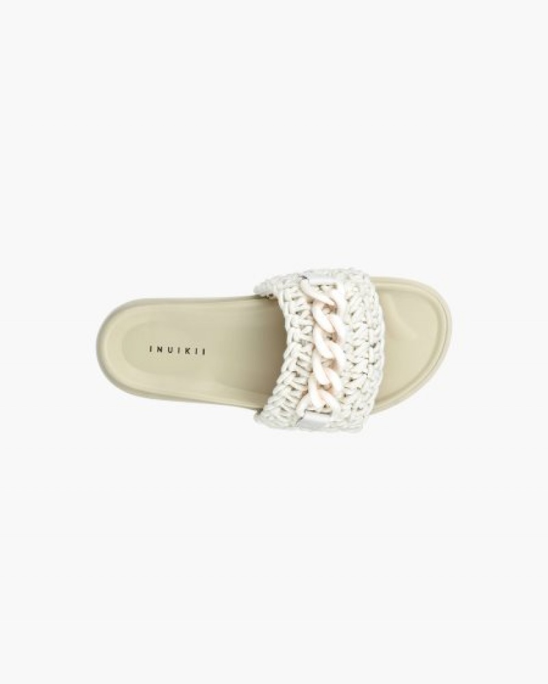 Chinelos INUIKII Woven Chain Creme Portugal | 480721FTB