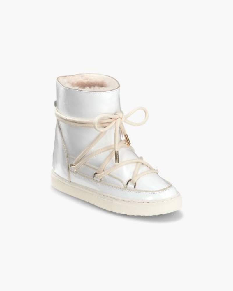 Sapatos Couro INUIKII Full Couro Naplack Wedge Off-White Portugal | 745186FXV