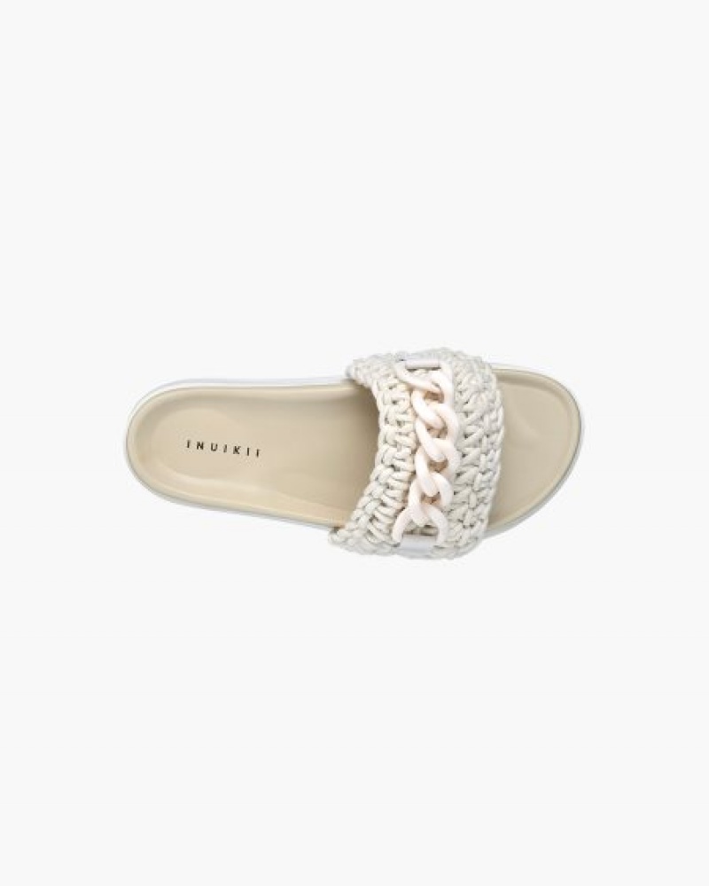 Sapatos INUIKII Woven Chain Plataforma Creme Portugal | 652419QTP