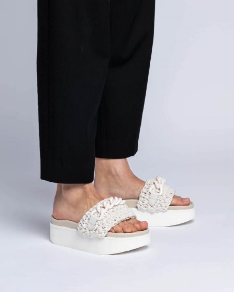 Sapatos INUIKII Woven Chain Plataforma Creme Portugal | 652419QTP