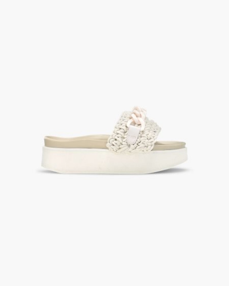 Sapatos INUIKII Woven Chain Plataforma Creme Portugal | 652419QTP