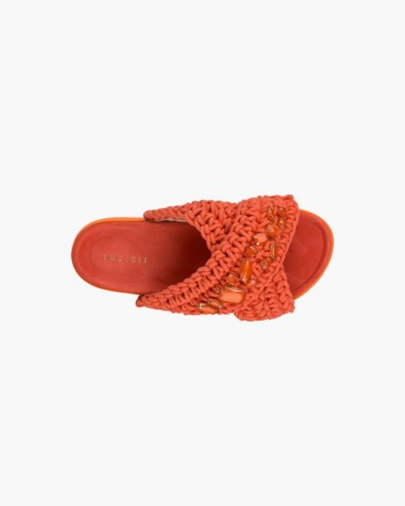 Sapatos INUIKII Woven Stones Plataforma Laranja Portugal | 968527OTX