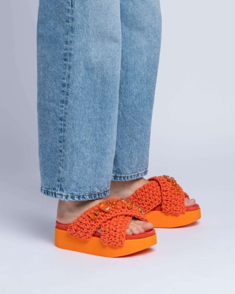 Sapatos INUIKII Woven Stones Plataforma Laranja Portugal | 968527OTX